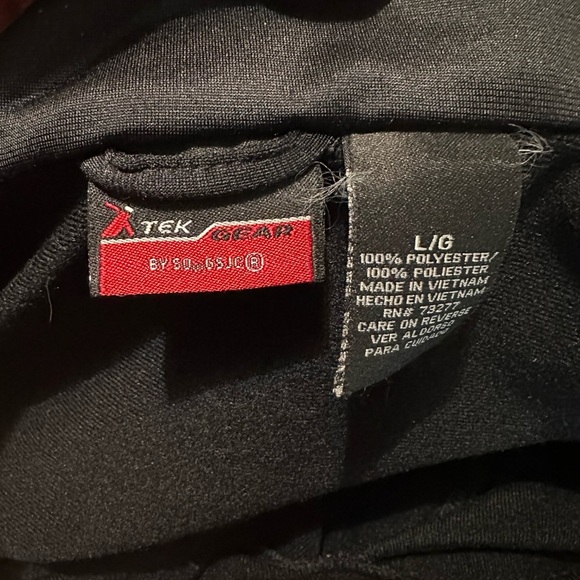 Tek Gear Black Track Jacket. Pockets. Men’s SZ Large. Full Zip.  White Stripe. - Picture 7 of 7